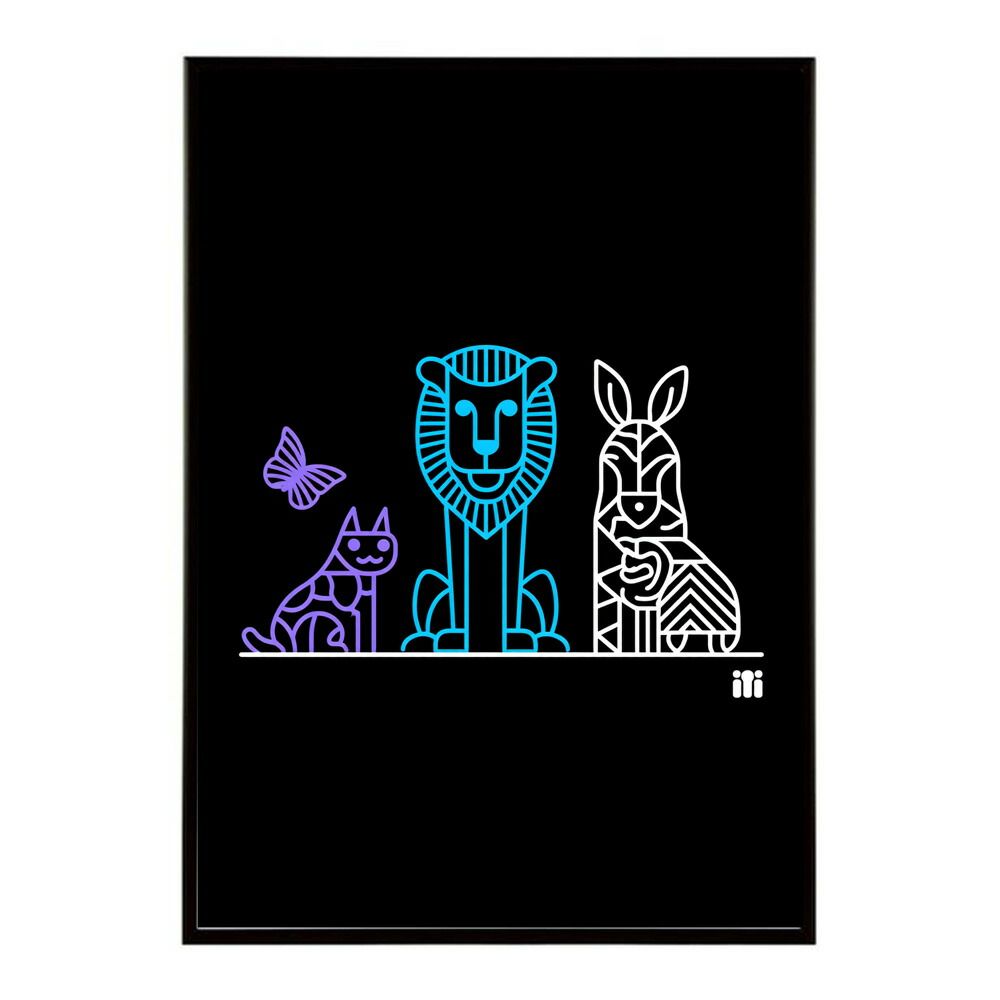 A1サイズ（約59x84cm）】【lm-poster-4755】【フレーム付き】ネオン 光