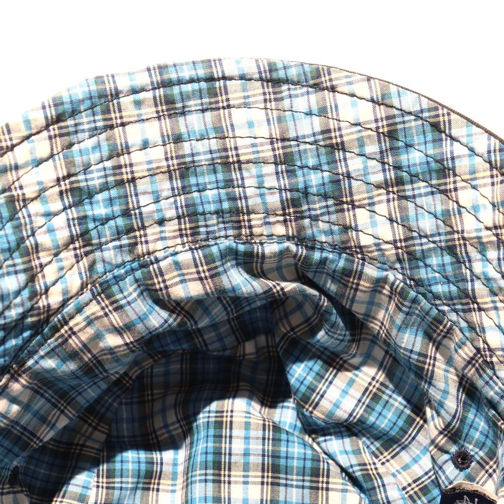 STUSSY (ステューシー) 90s old ロゴ刺繍 バケットハット 裏地チェック