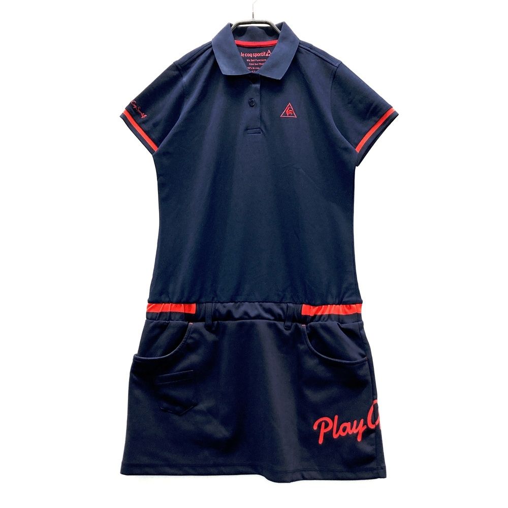サイズ：L LE COQ GOLF ルコックゴルフ  半袖ポロ ワンピース  ネイビー系 [240101557999] ゴルフウェア レディース ストスト