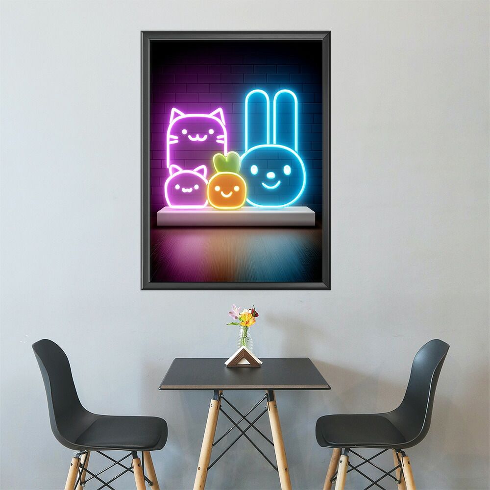 B2サイズ（約51x73cm）】【lm-poster-4621】【フレーム付き】ネオン 光