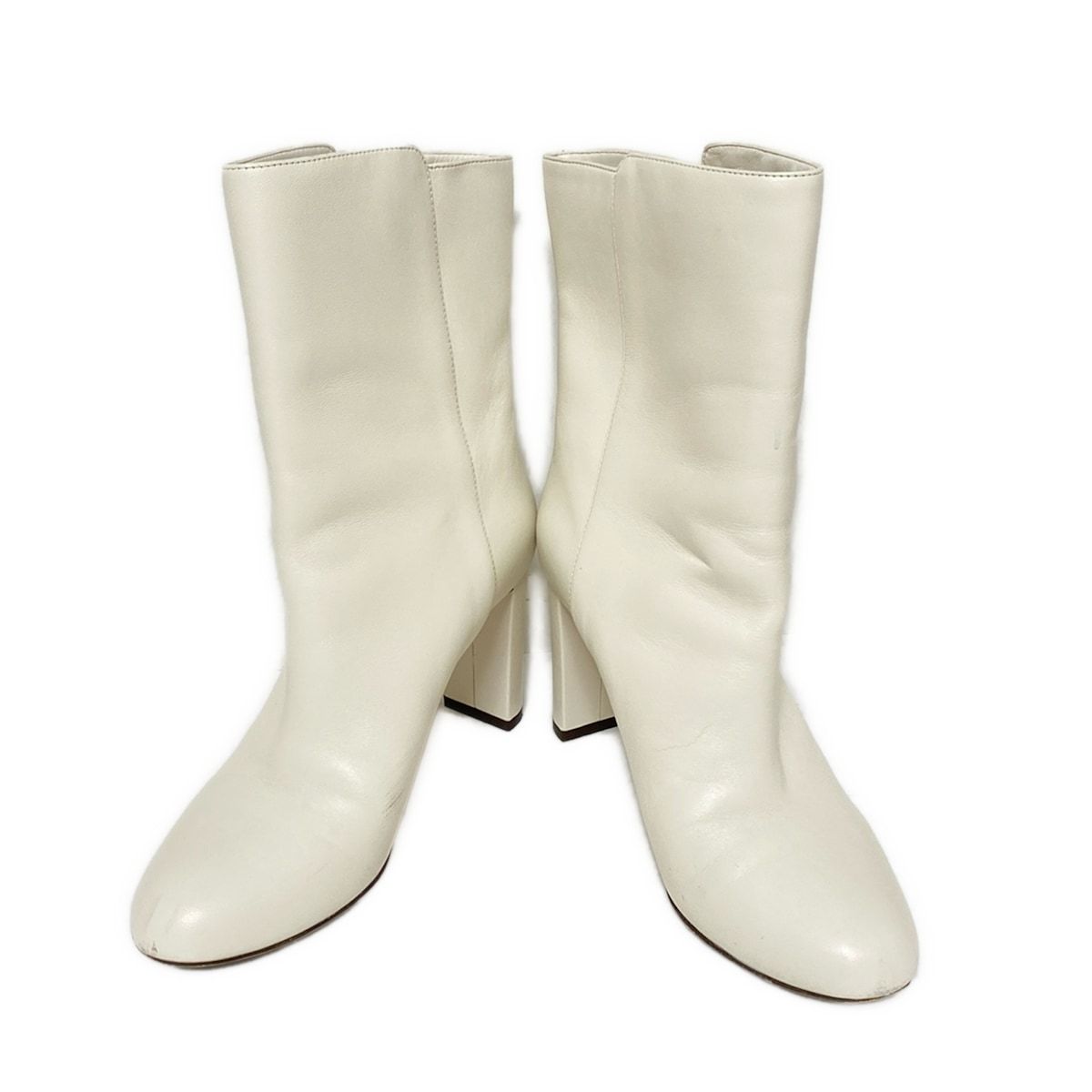 JIMMY CHOO ジミーチュウ ショートブーツ 371 2 レディース - 白 レザー