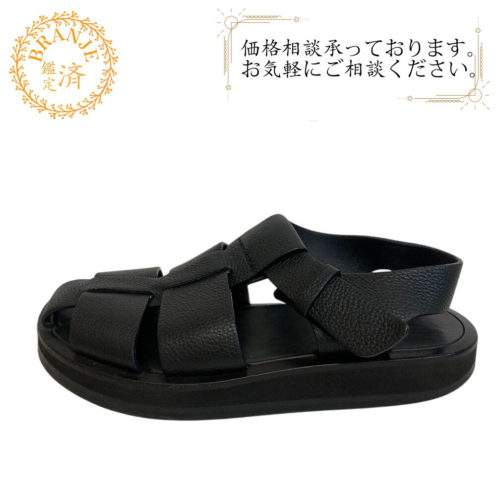 THE ROW ザロウ フィッシャーマン サンダル ブラック レディース
