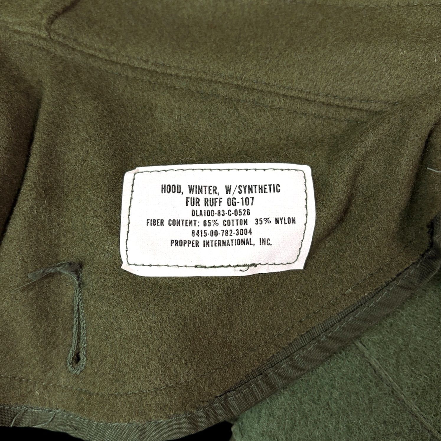 【ボン】80s M-65モッズコート　デッドストック美品 新品未使用 米軍 M-65 フード デッドストック モッズコート パーカー F