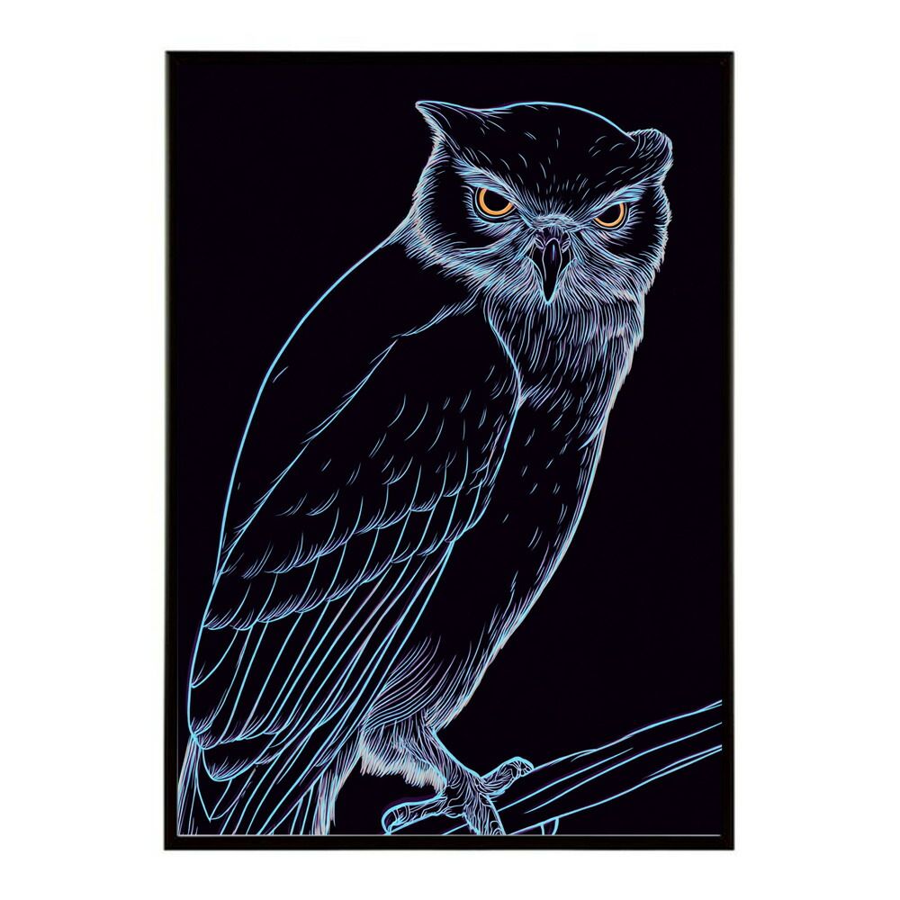 【B2サイズ（約51x73cm）】【lm-poster-4823】【フレーム付き】ネオン 光 光彩 ライト ネオン管 カラフル サイバー 電飾 カフェ バー ポスター イラスト