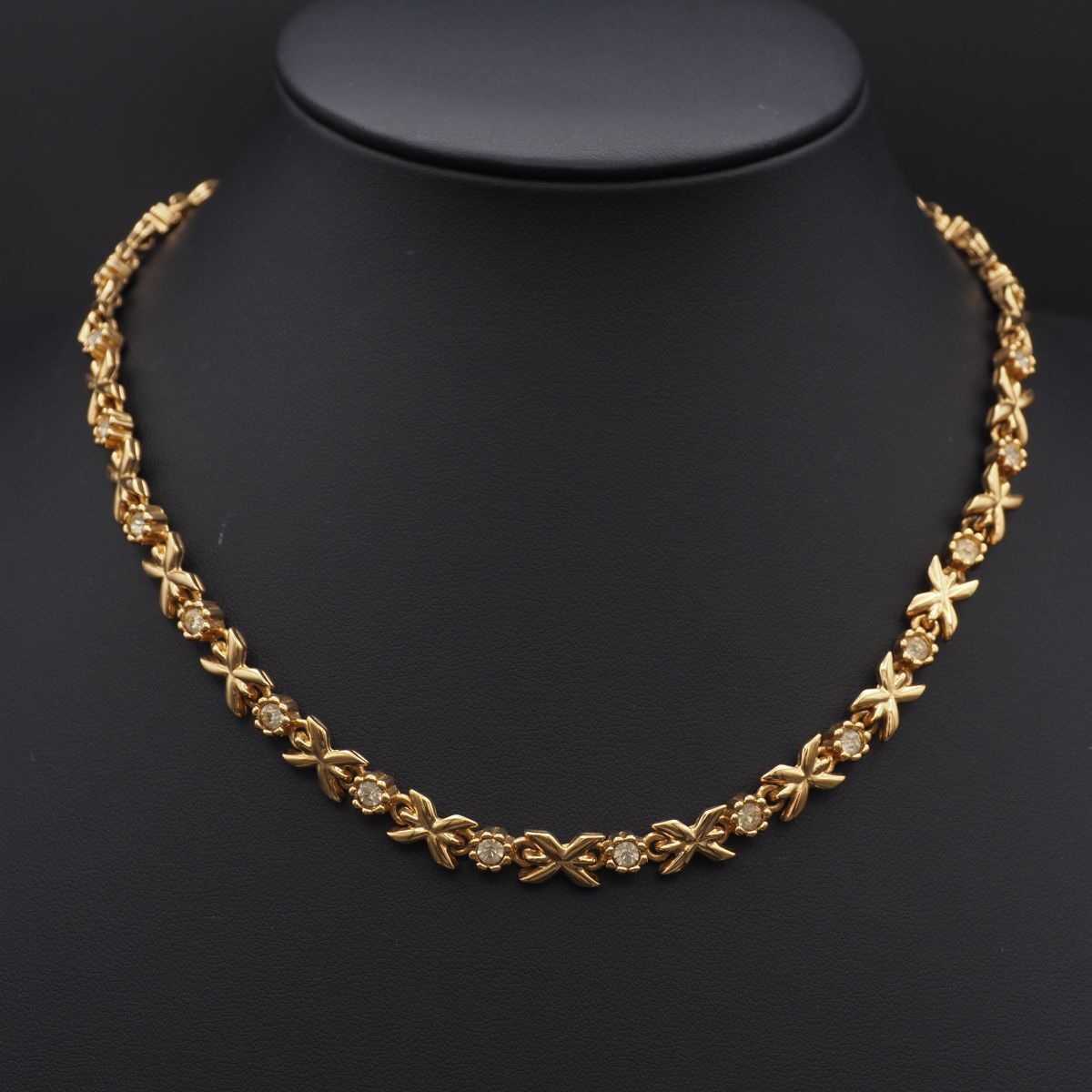 L128 ドーラン D'ORLAN ネックレス ラインストーン ゴールド デザイン