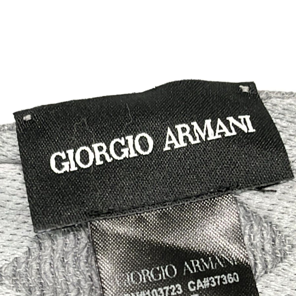 GIORGIOARMANI ジョルジオアルマーニ ストール ショール - ライトグレー×グレー ウール シルク
