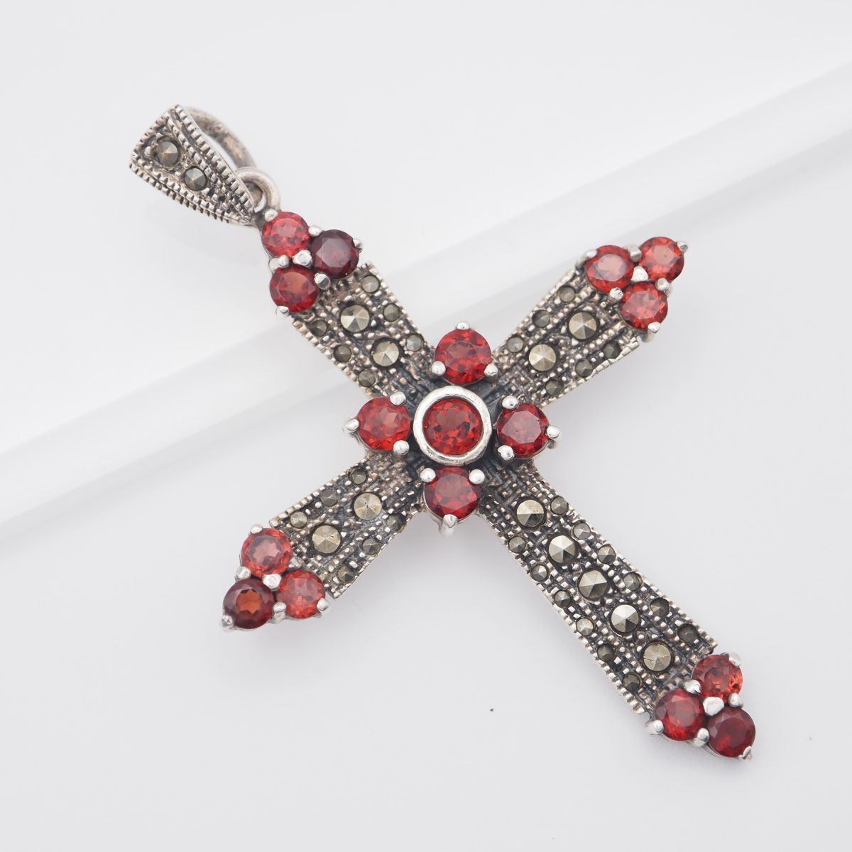 J931 ガーネット マーカサイト マルカジット 925刻印 ペンダント