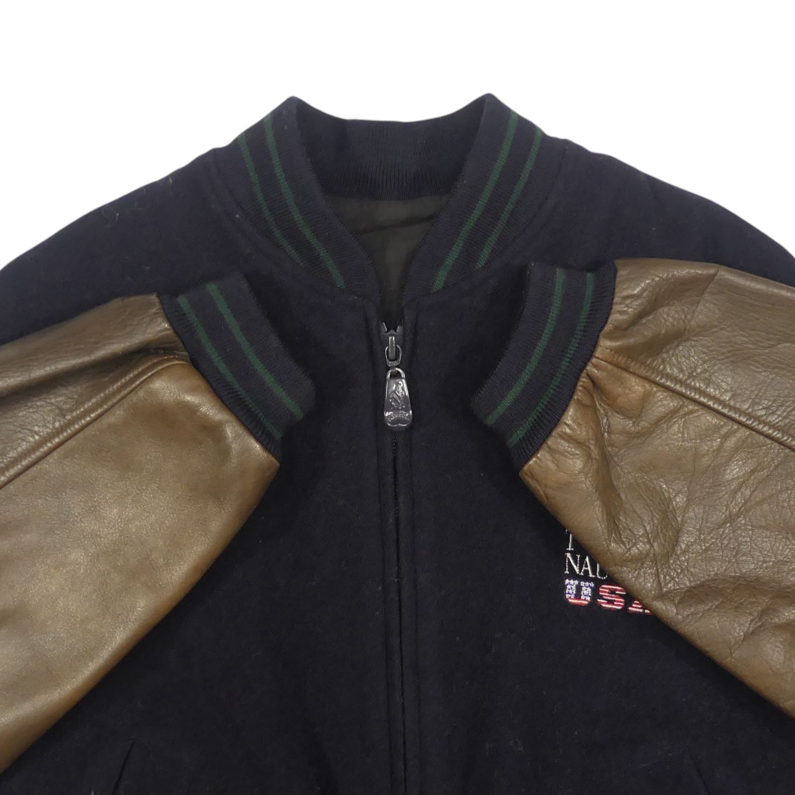 NAUTICA ノーティカ スタジャン M 古着 レザー ブルゾン ジャンパー 本