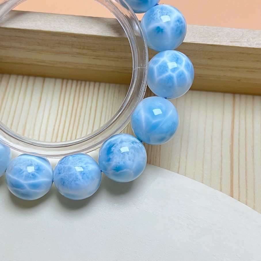 新品❗️希少❗️ あられ石 最高級!!!天然石☆【ドミニカ共和国産の150Aラリマー】☆ ブレスレット