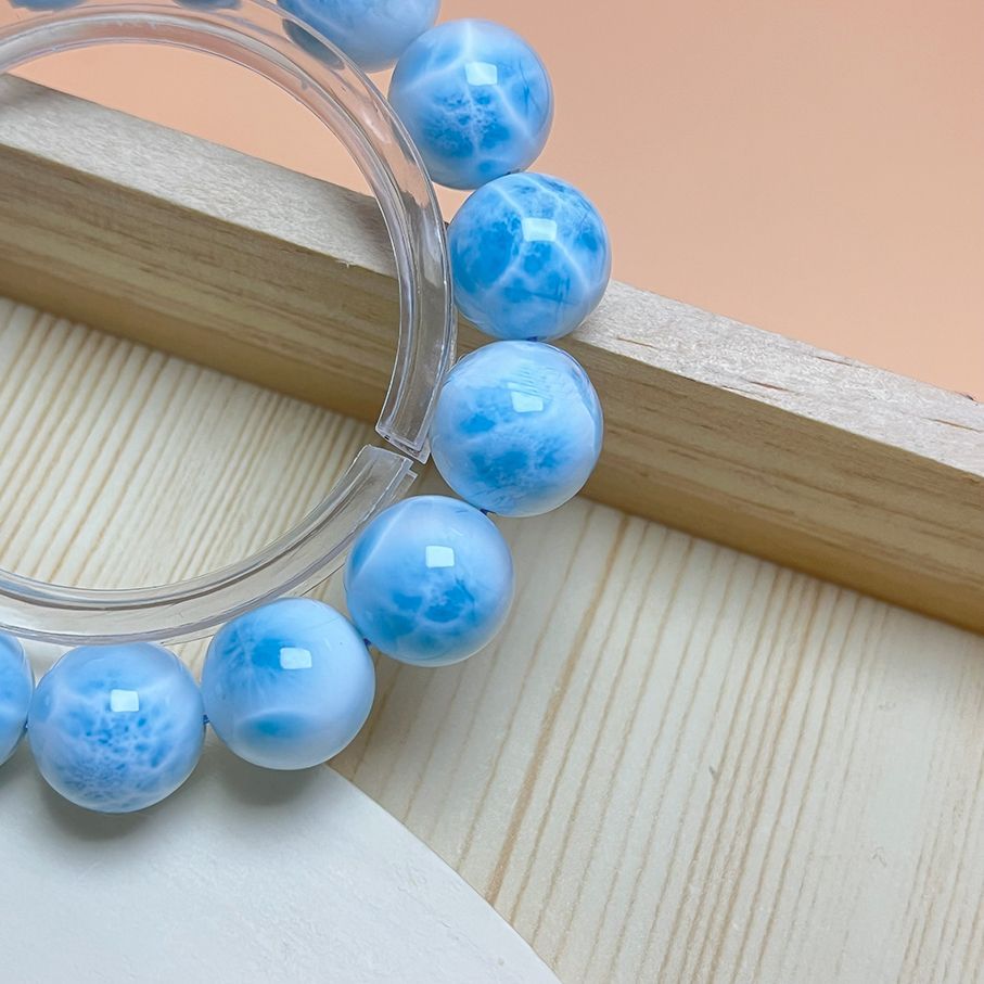 ドミニカ産・パープルラリマー5A（俵形・Sサイズ粒）ブレスレット