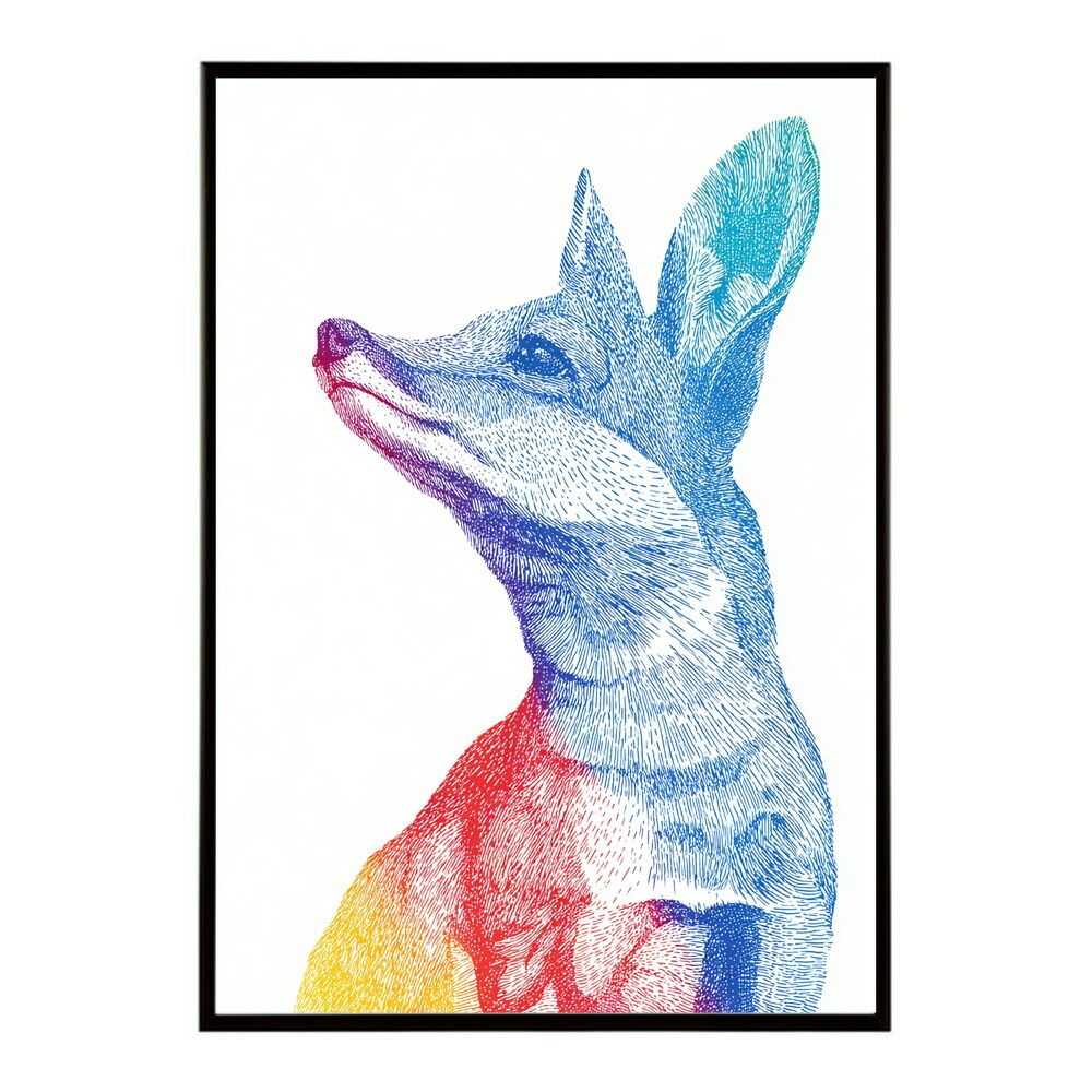 ネコ カラフル 動物 アート 絵 A-117 26 原画 絵画 動物画 猫 カラフル