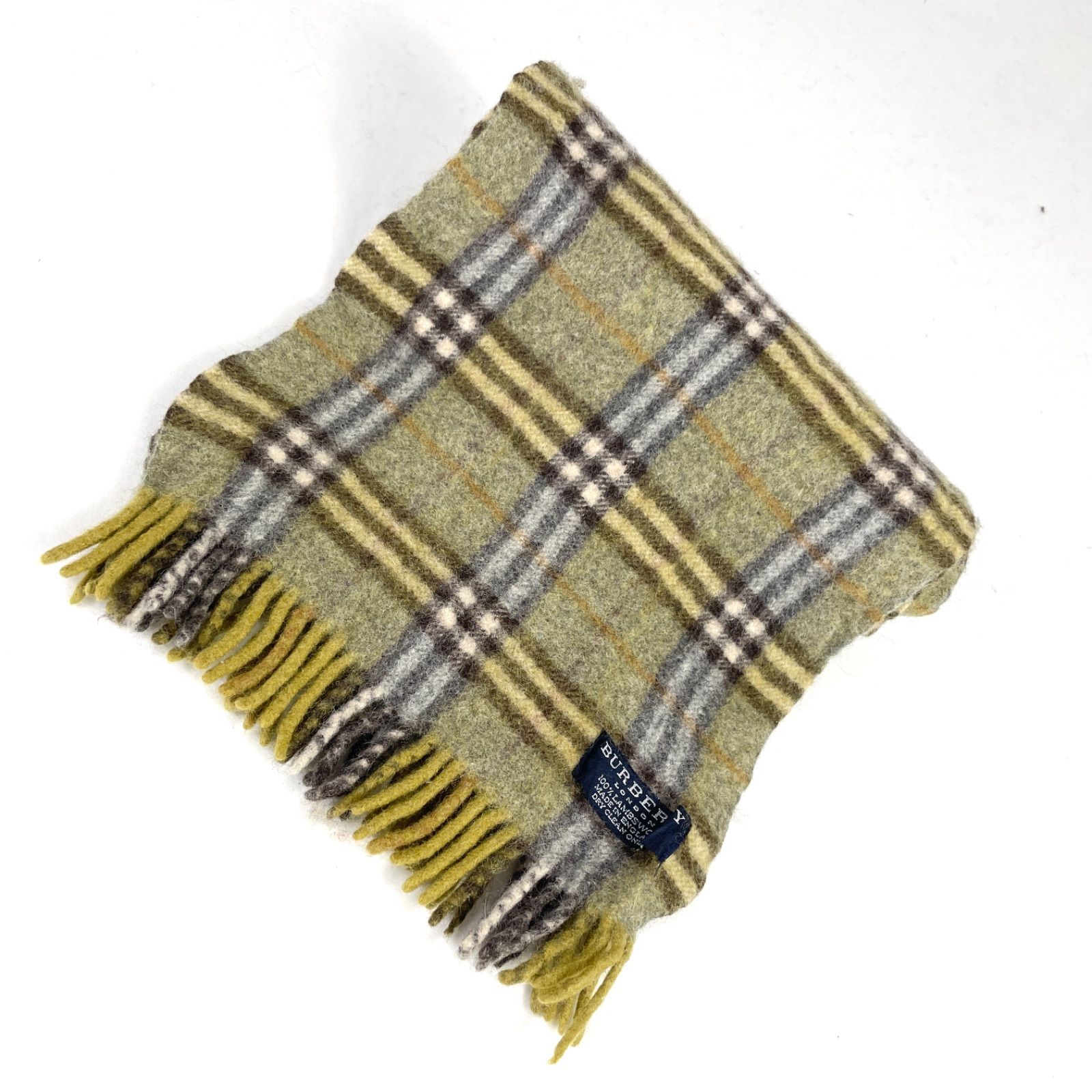 t2141 バーバリー ロンドン マフラー チェック ウール100