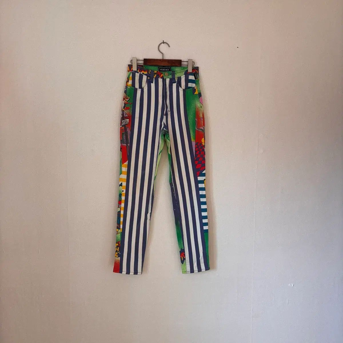 ヴェルサーチェ 90 s ヴィンテージ ブルーアーカイブ ブルアカ 24 アート デニム ズボン VJC イタリア