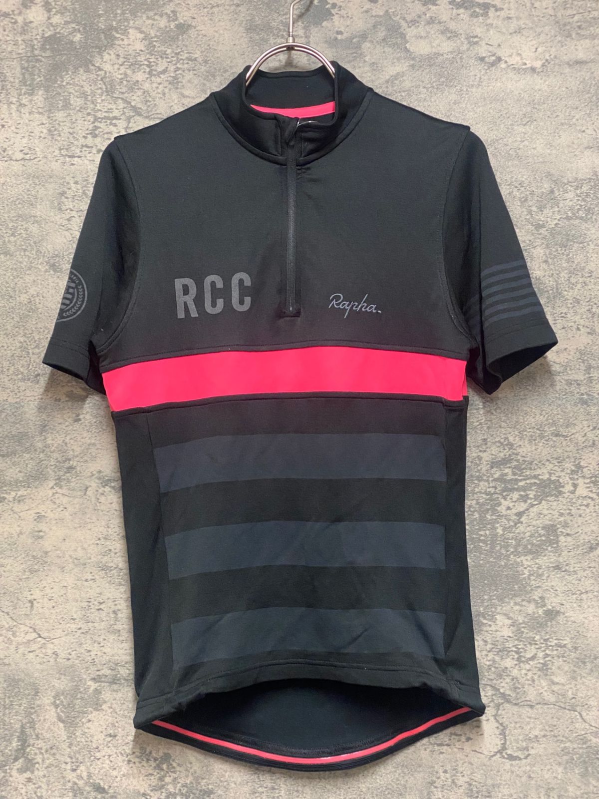 JR936 ラファ Rapha RCC SHORT SLEEVE JERSEY 半袖 サイクルジャージ ハーフジップ 黒 サイズ不明