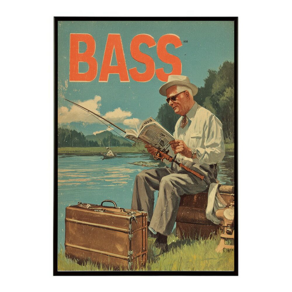 A4サイズ（約21x30cm）】【lm-poster-5046】【フレーム付き】BASS