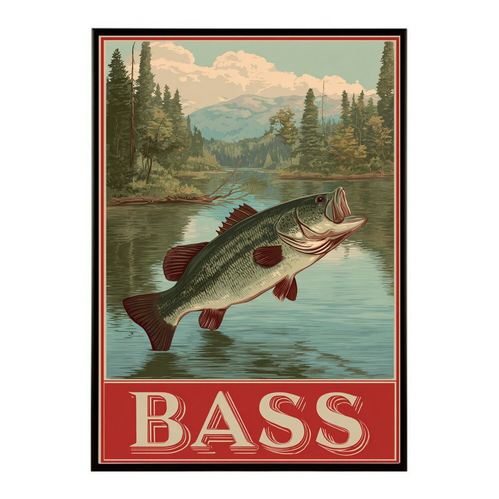 A4サイズ（約21x30cm）】【lm-poster-5052】【フレーム付き】BASS