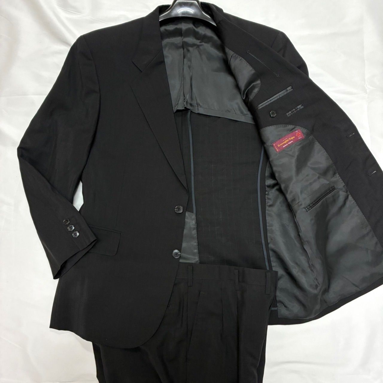 美品】ゼニア エルメネジルドゼニア セットアップ スーツ 黒 L位 Zegna