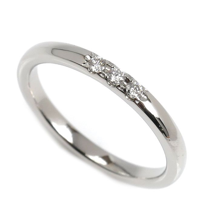 ミキモト Pt 950プラチナ 3 Pダイヤ リング 指輪 ダイヤモンド0 05 ct 10号 g レディース