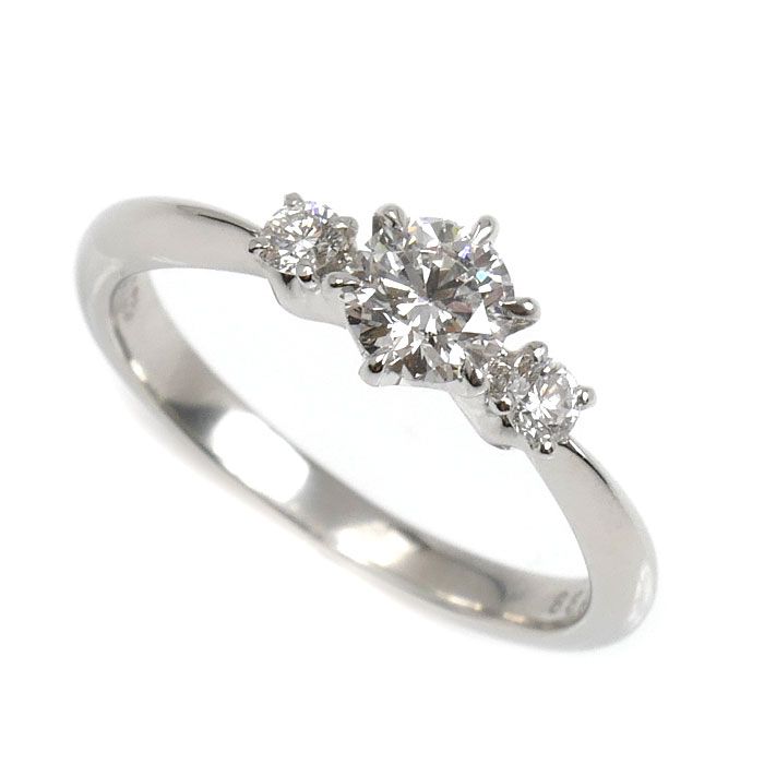 ミキモト Pt 950プラチナ ダイヤ リング 指輪 DGR-01052 ダイヤモンド0.31 ct 0.08 6号 3.0 g レディース