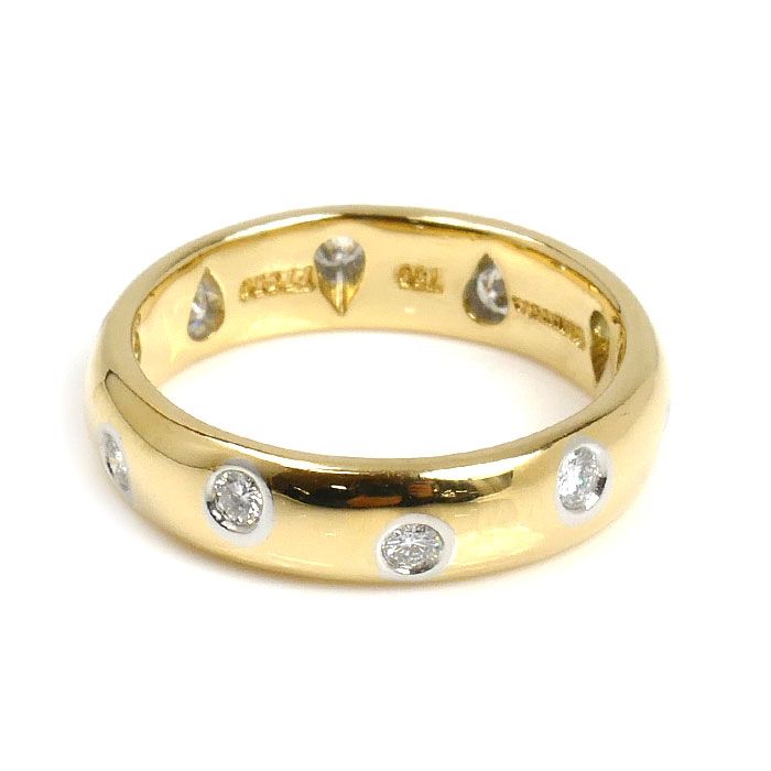  TIFFANY-Co. ティファニー K 18 YG イエローゴールド Pt 950プラチナ ドッツ ダイヤ リング 指輪 ダイヤモンド 8号 4.3 g レディース その他 アクセサリー