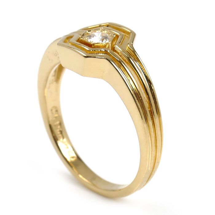 Dior ディオール K 18 YG イエローゴールド ダイヤ リング 指輪 ダイヤモンド 11号 4.1 g レディース