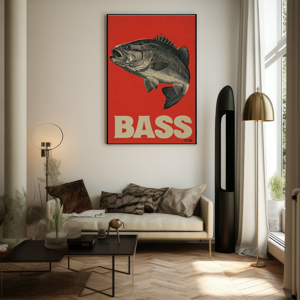 A4サイズ（約21x30cm）lm-poster-4949フレーム付きアート Bass B1