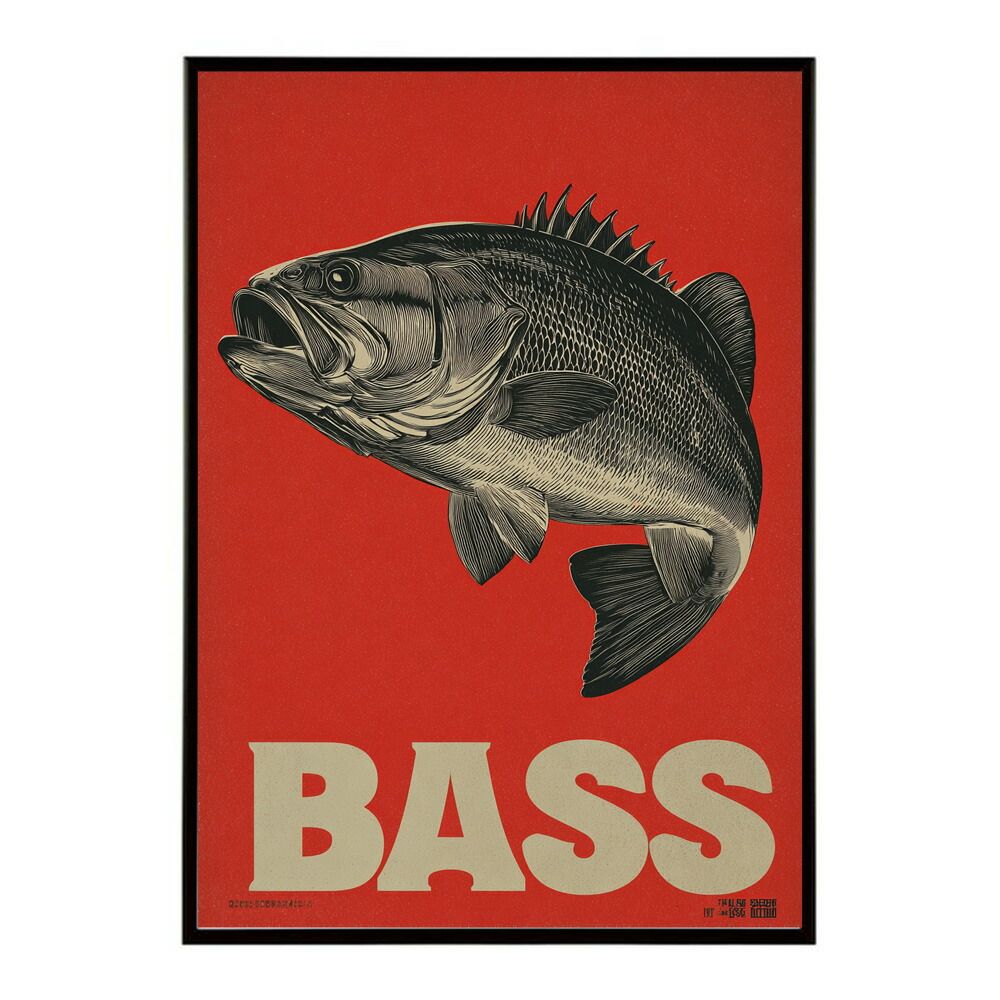 A4サイズ（約21x30cm）lm-poster-4949フレーム付きアート Bass B1