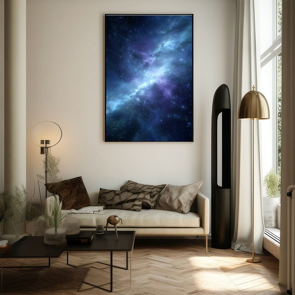 【A2サイズ（約42x59cm）】【lm-poster-509】【フレーム付き】宇宙 ポスター 銀河 惑星 星 星空 アートプリント 北欧風 壁掛け モダン リビング 玄関 寝室 子供部屋