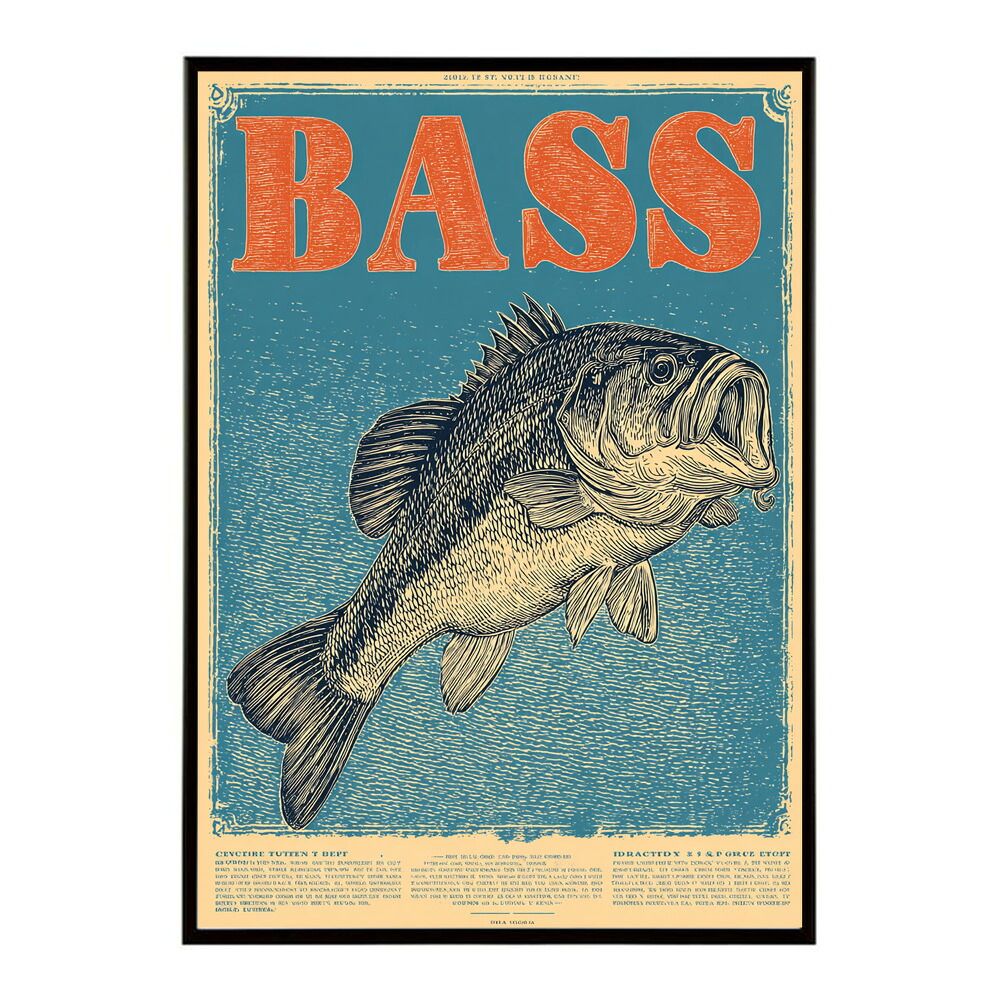 B2サイズ（約51x73cm）】【lm-poster-5097】【フレーム付き】BASS