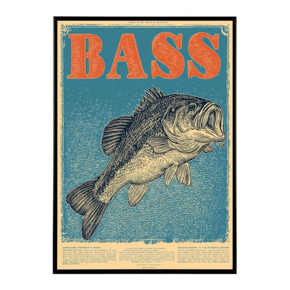 B2サイズ（約51x73cm）】【lm-poster-5097】【フレーム付き】BASS
