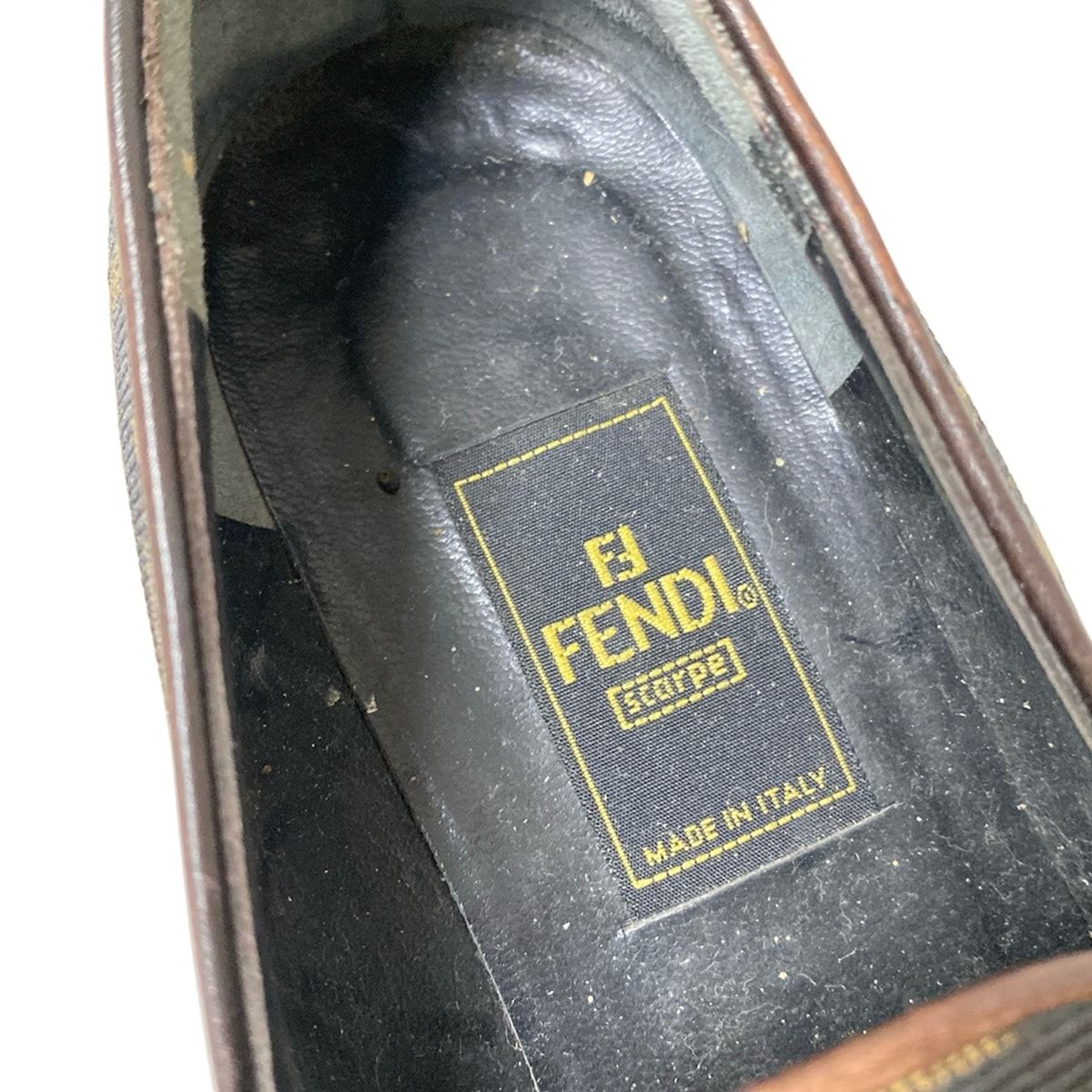 FENDI(フェンディ) ローファー 36 レディース - ベージュ×黒 ズッカ柄