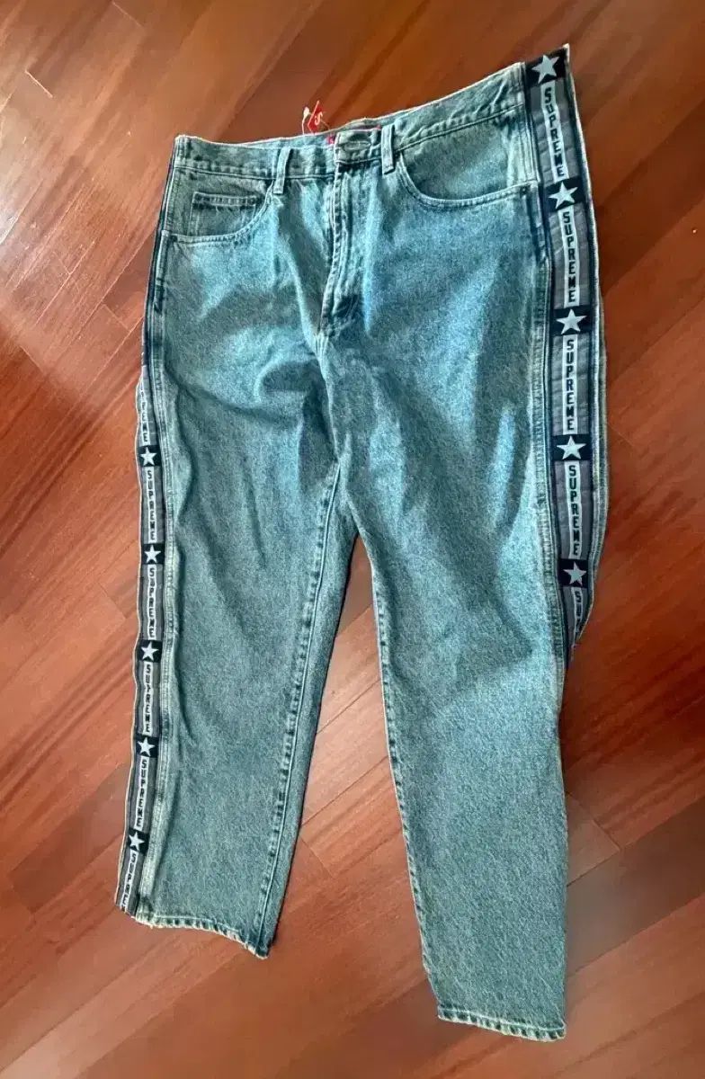 シュプリーム スナップ OFF バギー ジーン ウォッシュド ブルー 34
