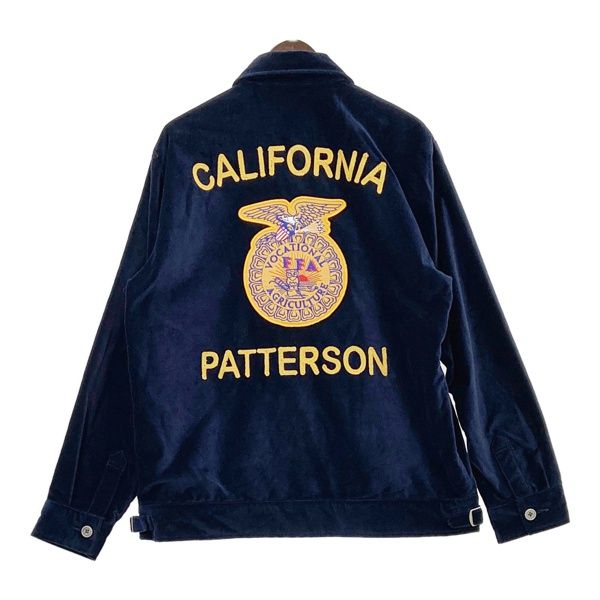 HOUSTON ヒューストン ハリントンジャケット FFAジャケット 51509 ブルゾン ロゴ ワッペン メンズ Lサイズ ネイビー アウター DM 17496