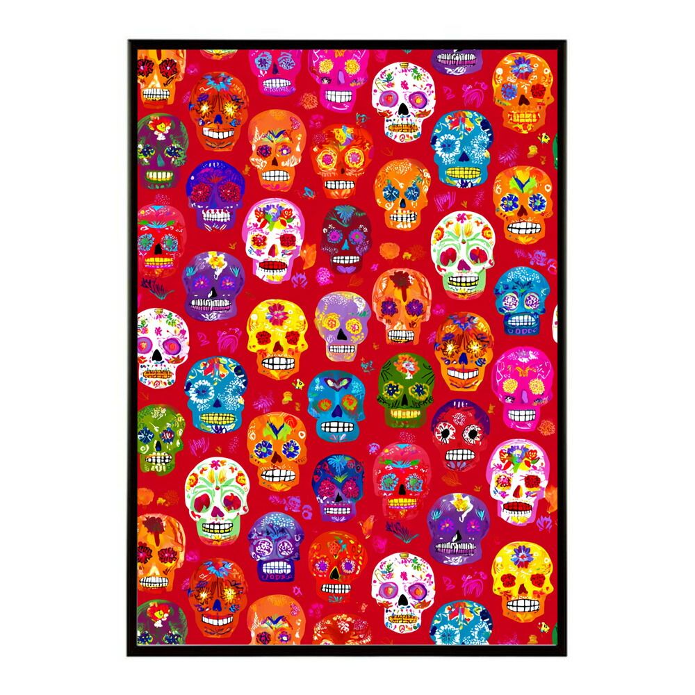 B2サイズ（約51x73cm）】【lm-poster-5117】【フレーム付き】ドクロ