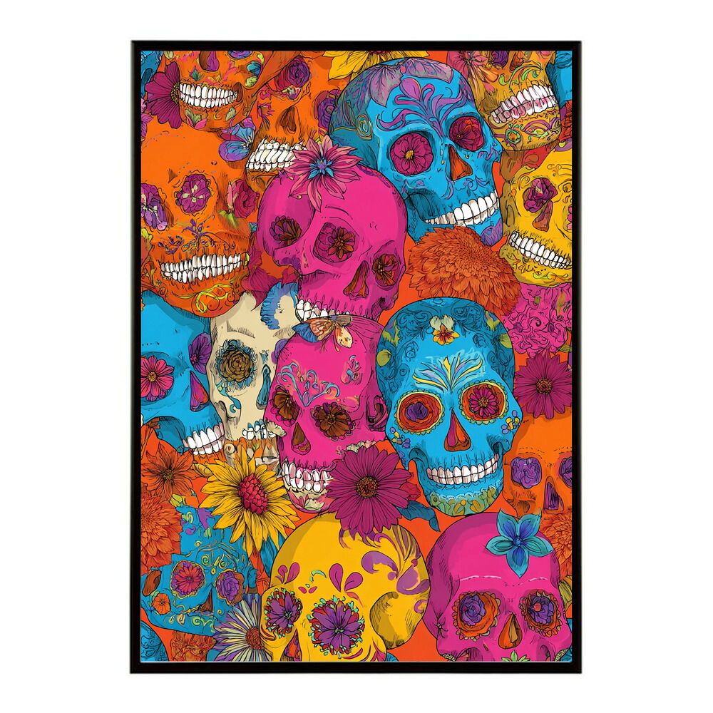 A1サイズ（約59x84cm）】【lm-poster-5121】【フレーム付き】ドクロ