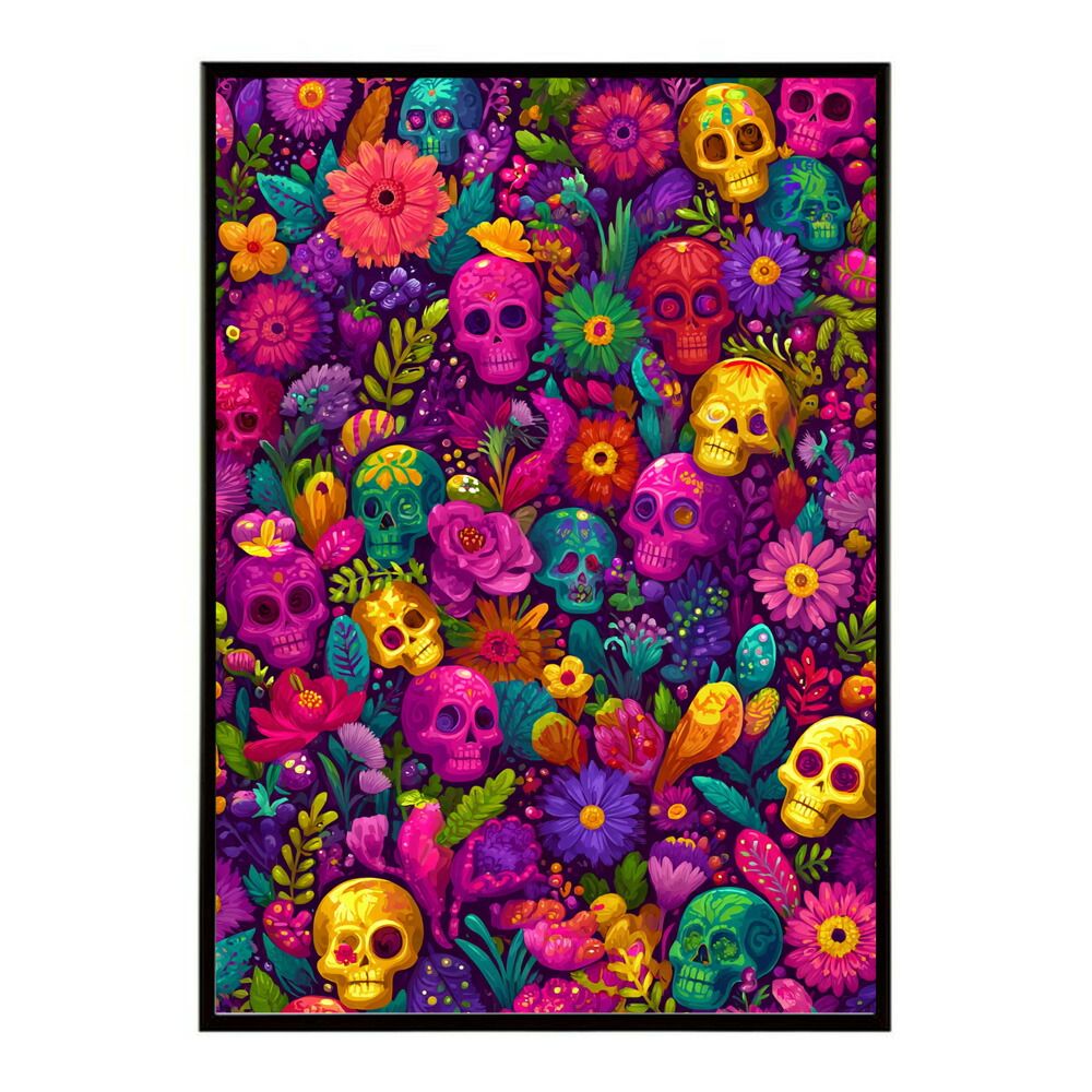 B2サイズ（約51x73cm）】【lm-poster-5130】【フレーム付き】ドクロ