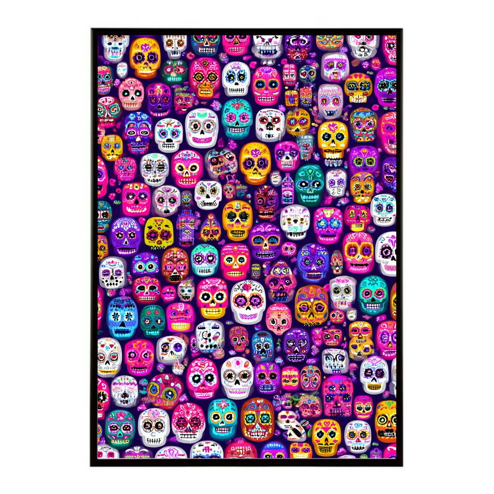 A1サイズ（約59x84cm）】【lm-poster-5131】【フレーム付き】ドクロ