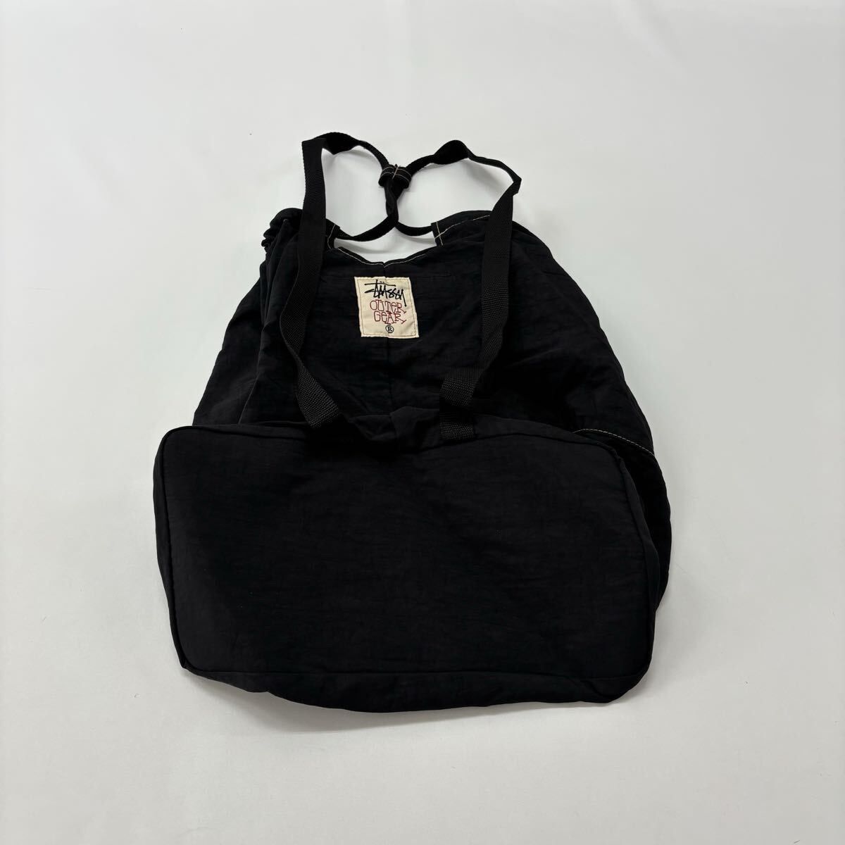 激レア 90's 白タグ OLD STUSSY リュック ブラック 刺繍 90s 良品 名作