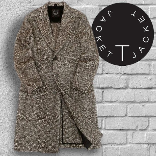 □T-JACKET ティージャケット イタリア製 LONG COAT MARRONE ウール混