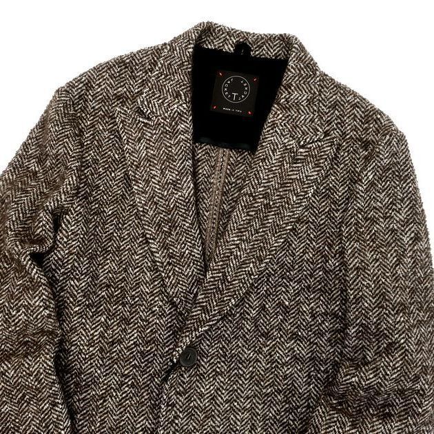 □T-JACKET ティージャケット イタリア製 LONG COAT MARRONE ウール混