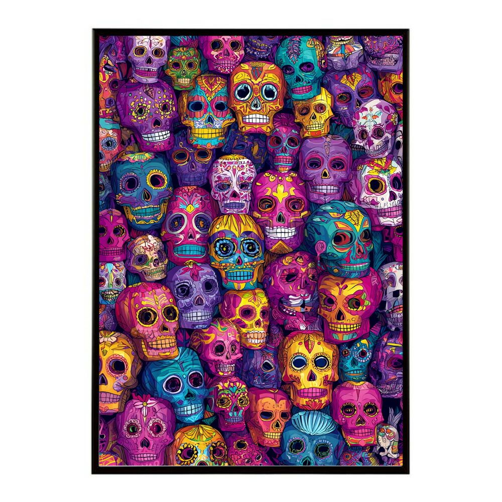 B4サイズ（約25x36cm）】【lm-poster-5143】【フレーム付き】ドクロ