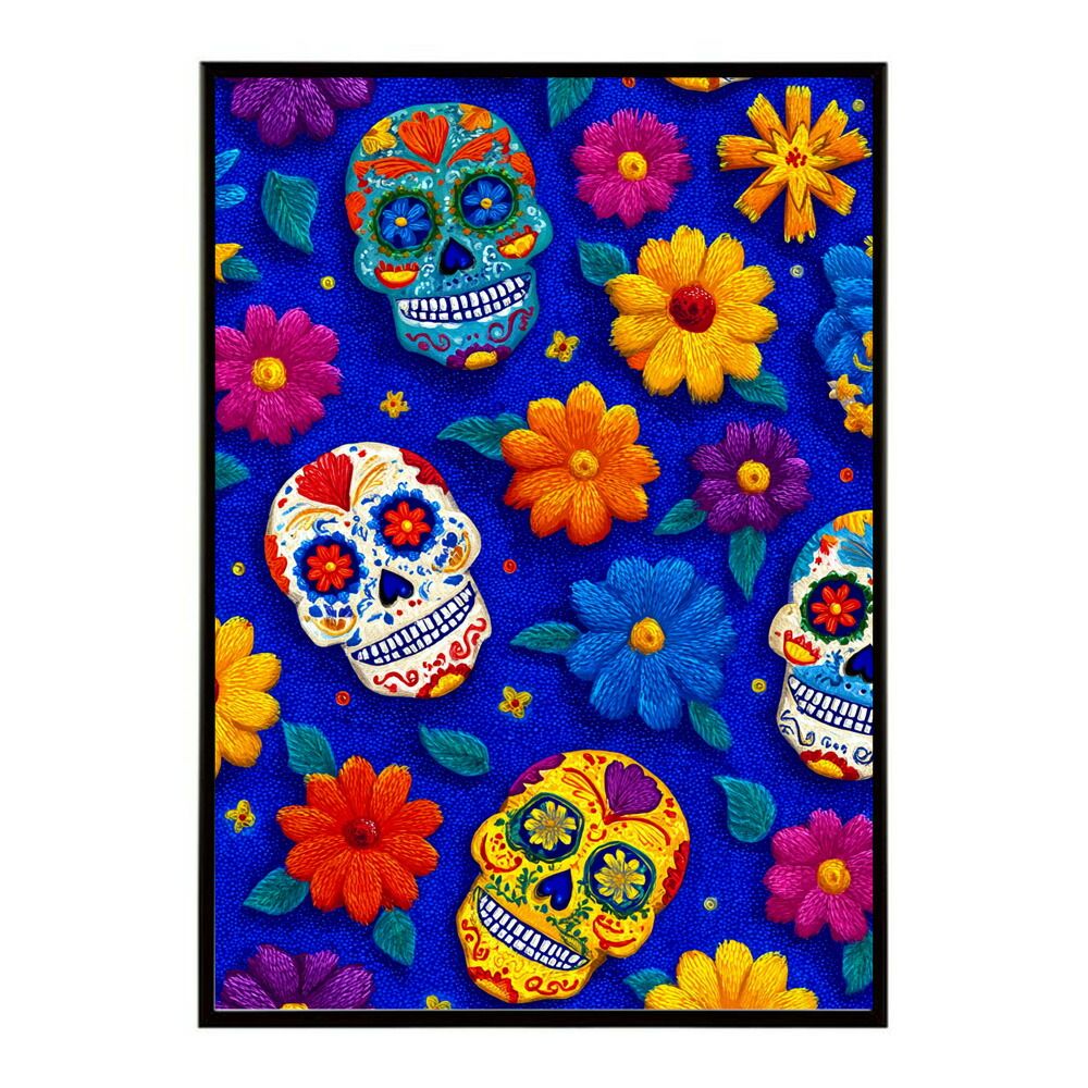 B4サイズ（約25x36cm）】【lm-poster-5153】【フレーム付き】ドクロ