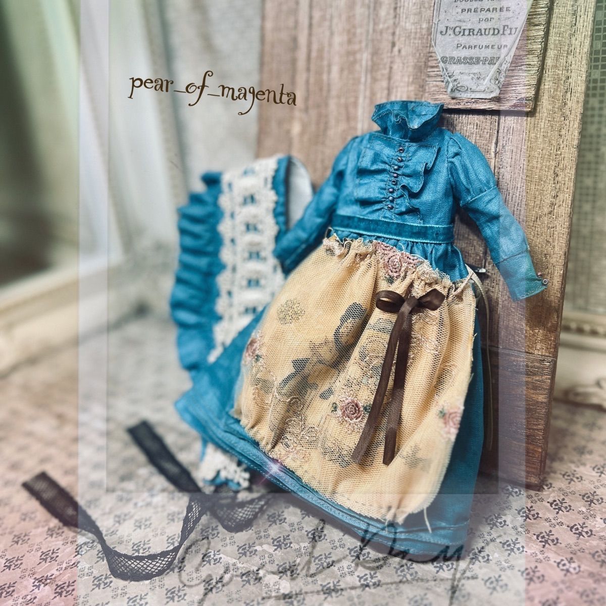 1 6 doll 22 cm ドールアウトフィット ワンピース エプロン ヘッドドレス セット