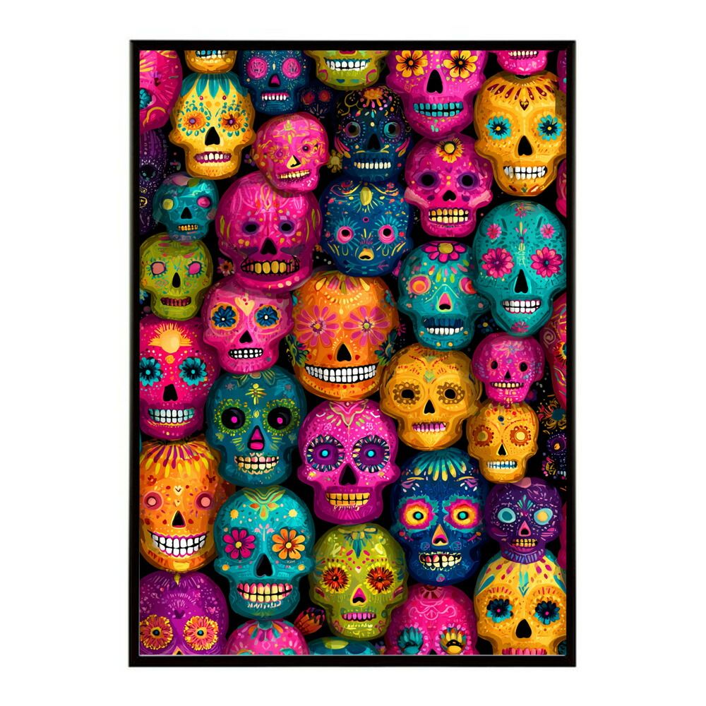 B2サイズ（約51x73cm）】【lm-poster-5156】【フレーム付き】ドクロ