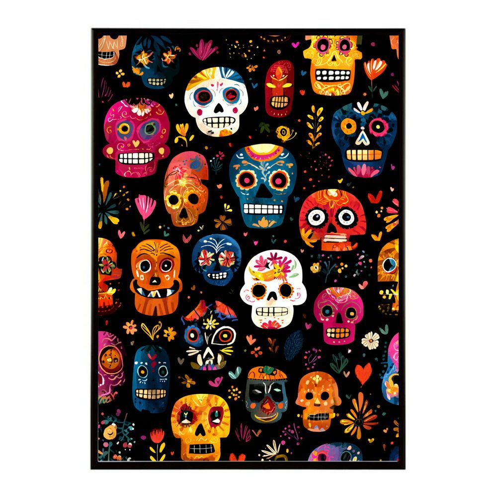 B1サイズ（約73x103cm）】【lm-poster-5159】【フレーム付き】ドクロ