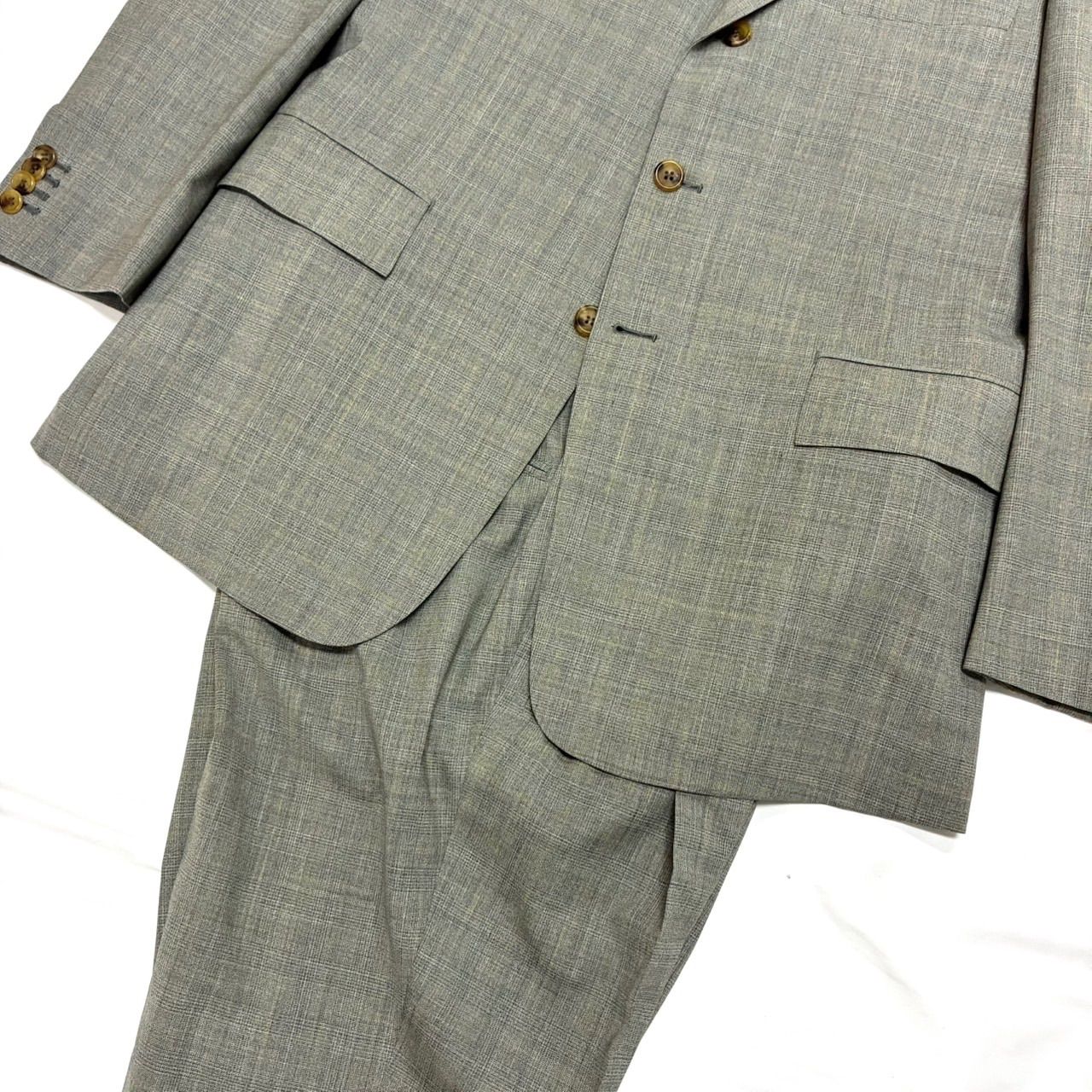 【美品】Ermenegildo Zegna　セットアップ　グレー　AB6 L相当 美品】Ermenegildo Zegna ゼニア セットアップ スーツ グレー チェック