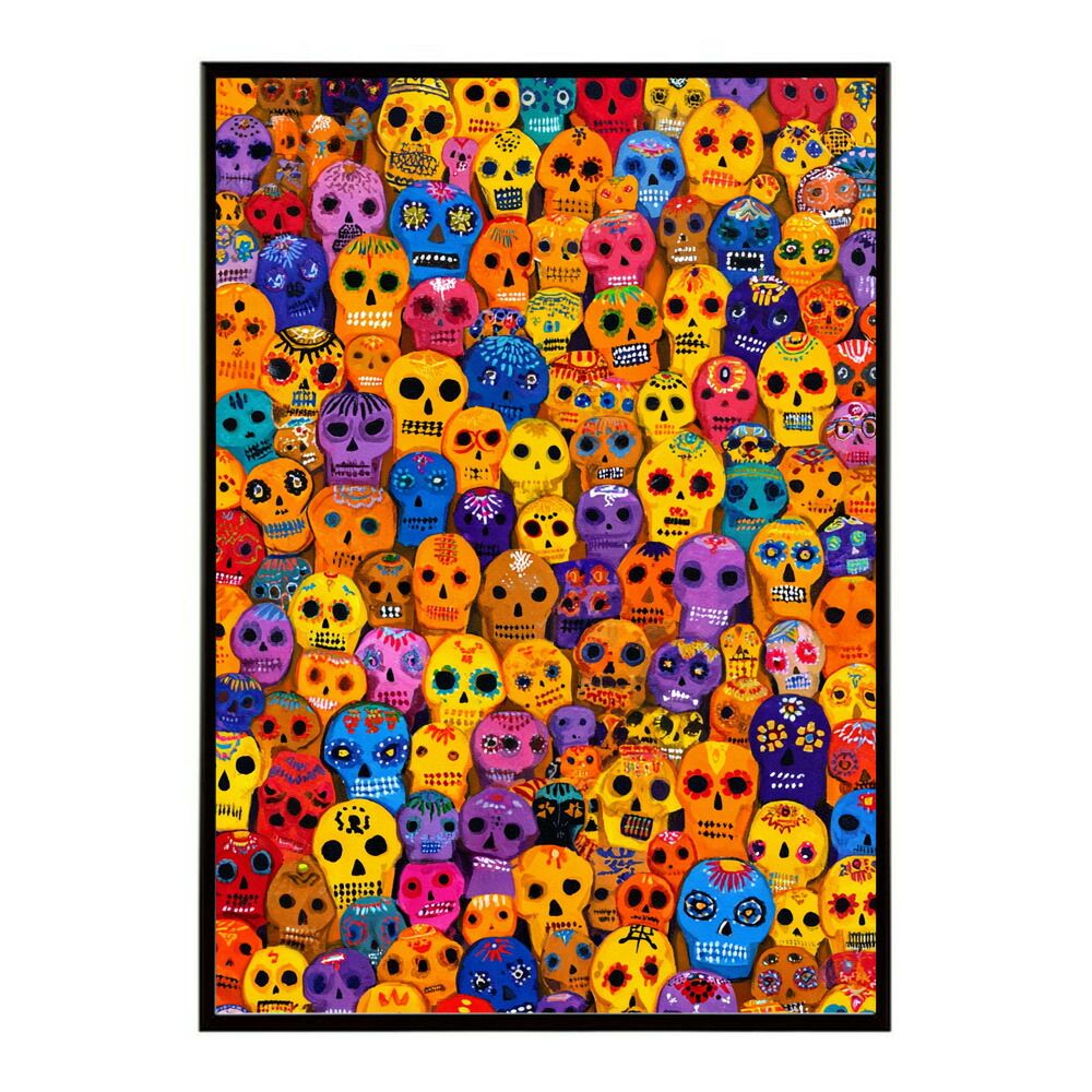 B4サイズ（約25x36cm）】【lm-poster-5164】【フレーム付き】ドクロ