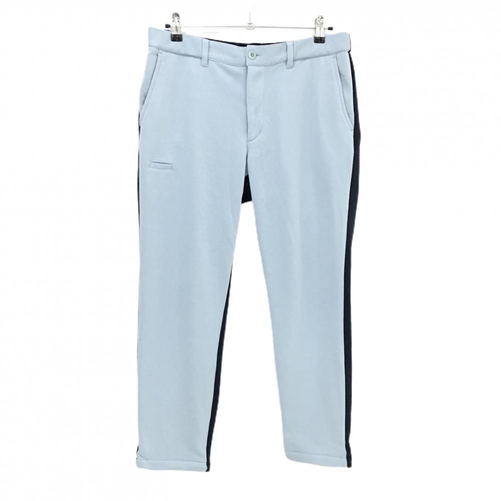 ビームスゴルフ パンツ スモーキーブルー×ネイビー 後ろロゴ ウエスト