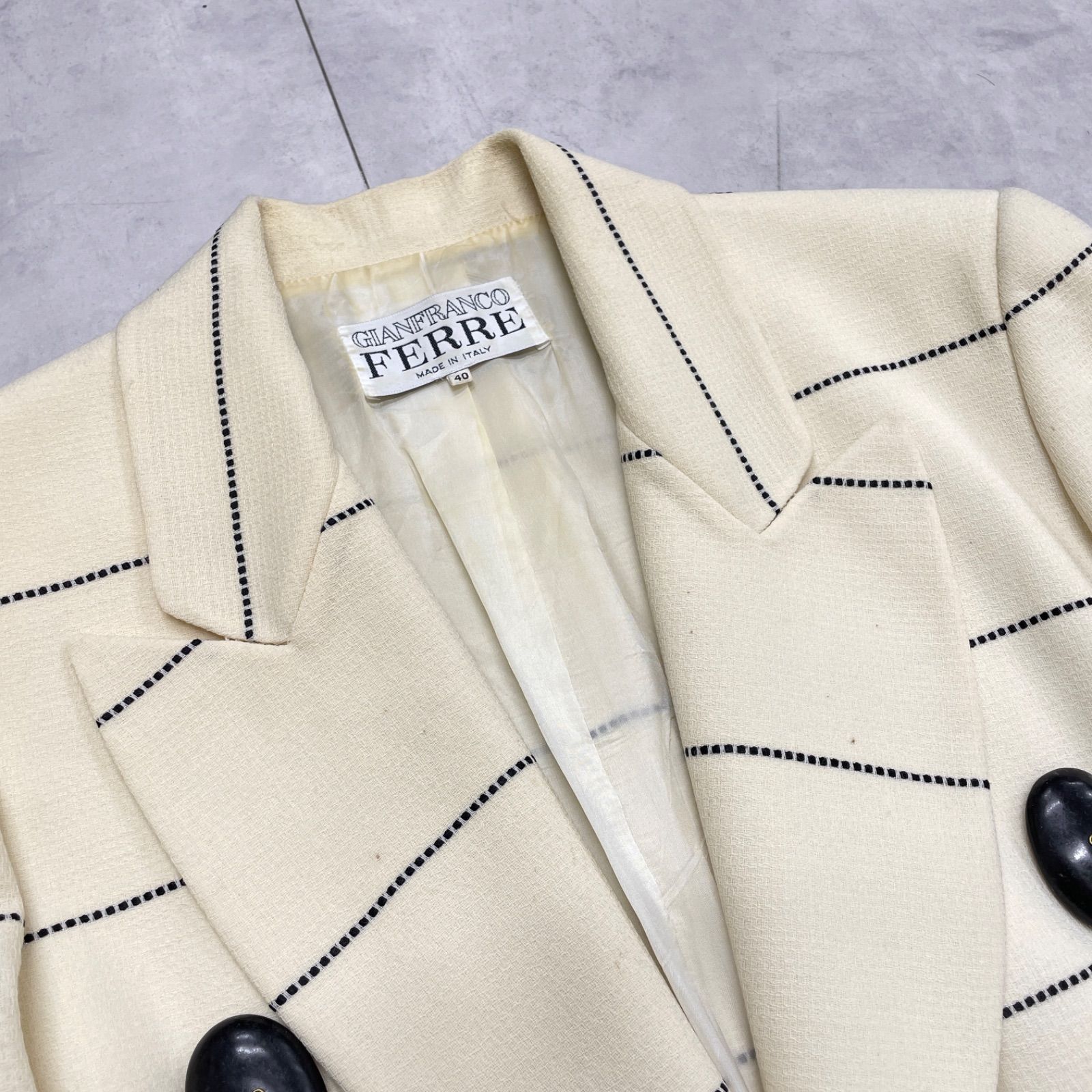 GIANFRANCO FERRE ジャンフランコフェレ ジャケット ボーダー柄