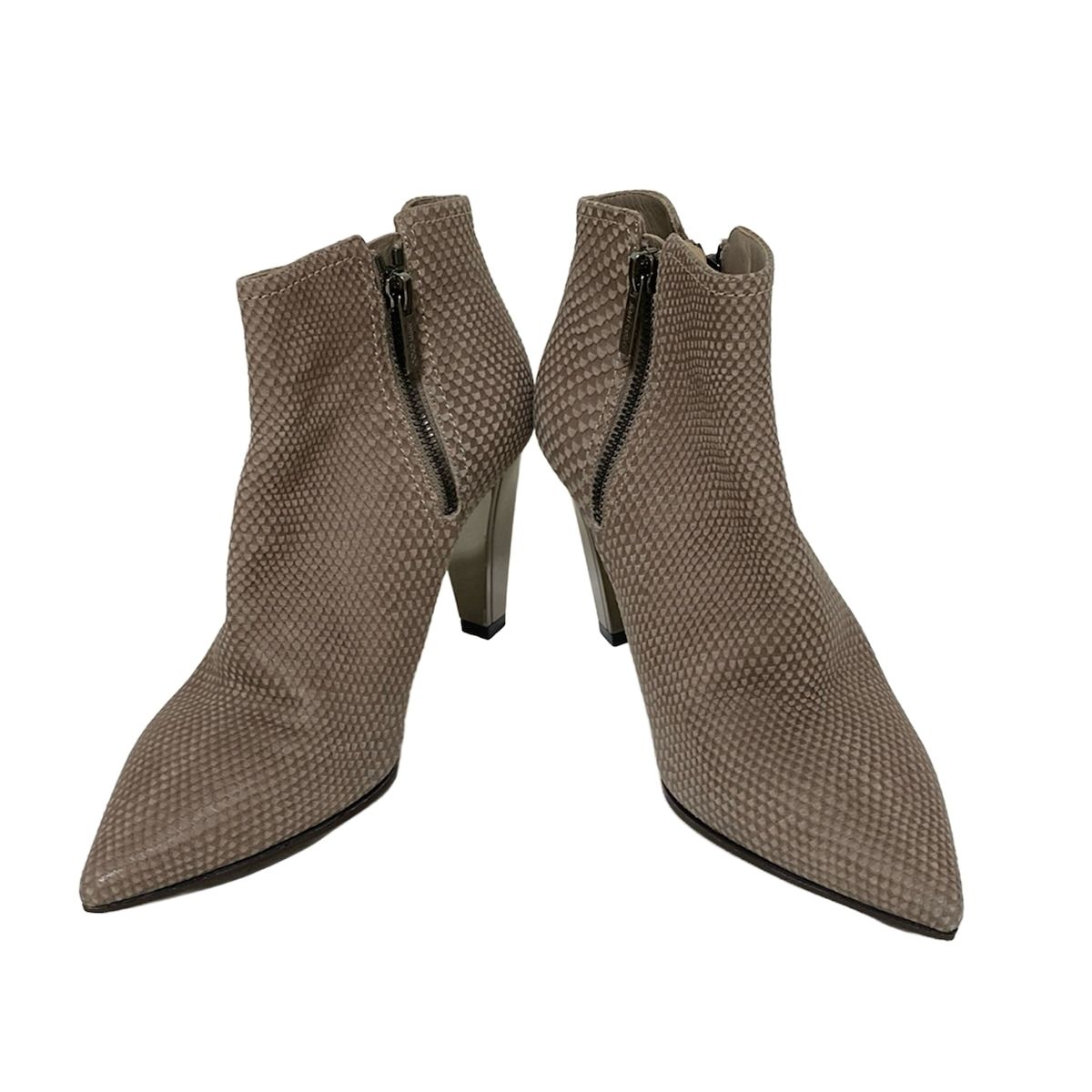 JIMMY CHOO ジミーチュウ ショートブーツ 36 レディース - ピンクベージュ 型押し加工 アウトソール張替済 レザー